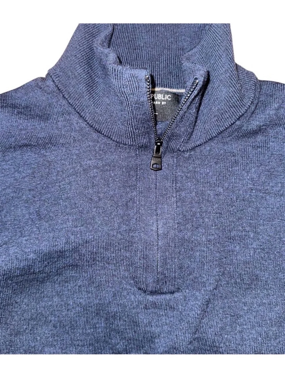 Banana Republic Deep Navy Half-Zip Mock Collar Sweater